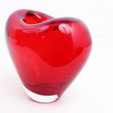 Vintage red glass vase