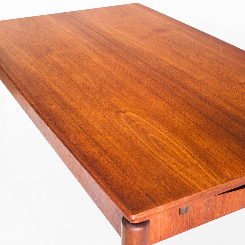 Scandinavian style teak table with two extensions. Vintage. France, 1960s