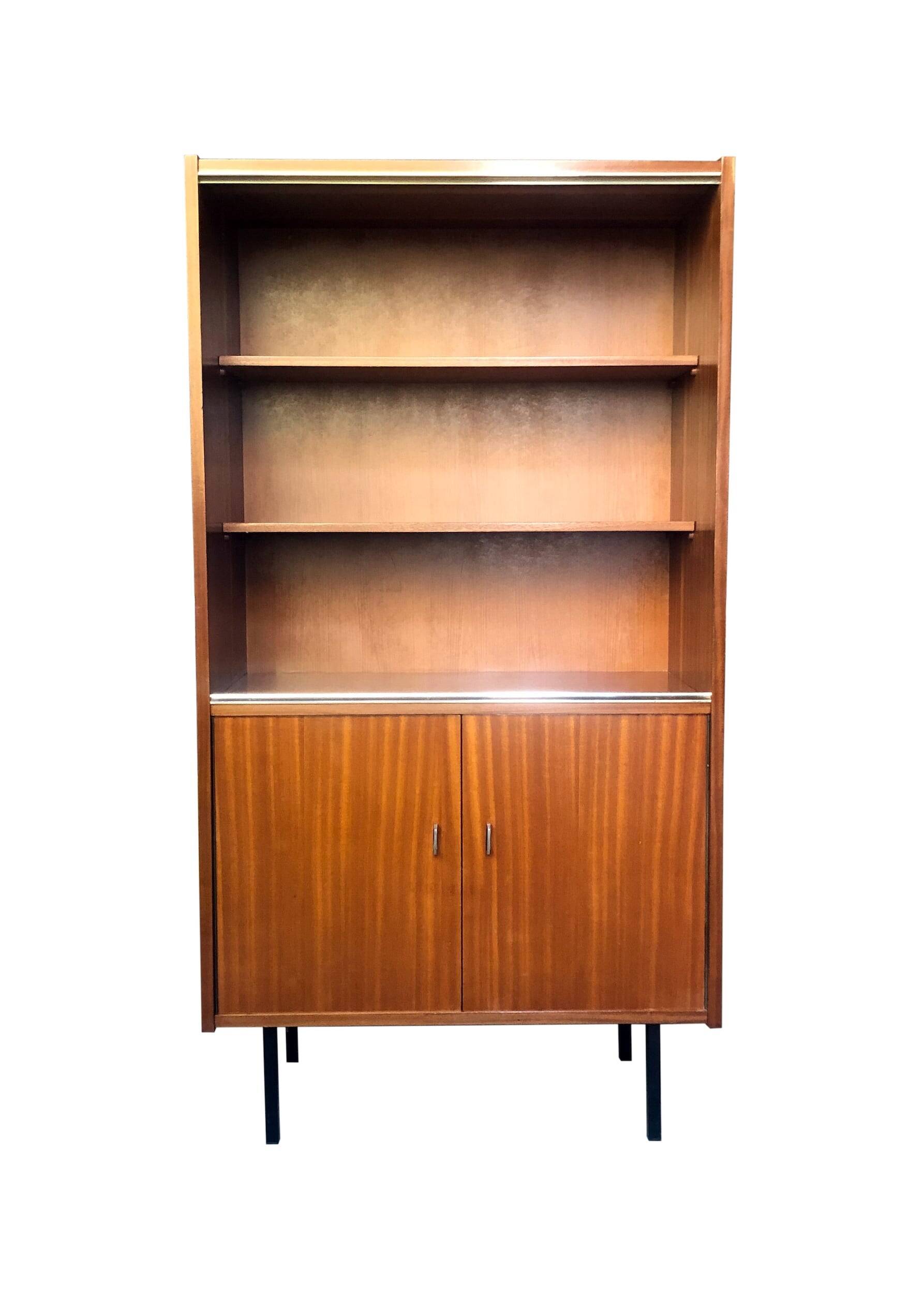 Vintage wooden bookcase with Scandinavian design