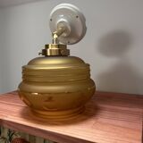 Vintage Amber Tulip Shade Tilting Wall Light