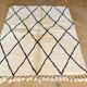 Moroccan Berber carpet Beni Ouarain with black diamonds 210 x 160 cm