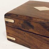 Wooden box marquetterie brass