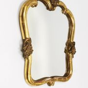 Max Welz Vienna Art Nouveau Hand-Carved Gilded Wood Wall Mirror, Austria, 1930s