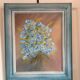 oil painting canvas still life flower bouquet blue violet Lyla