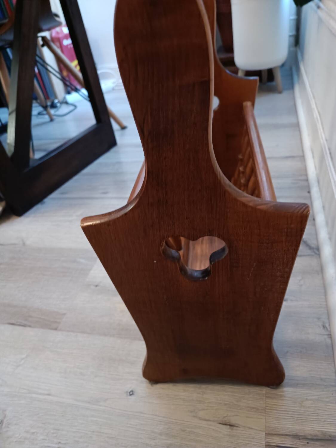 Vintage wooden magazine rack