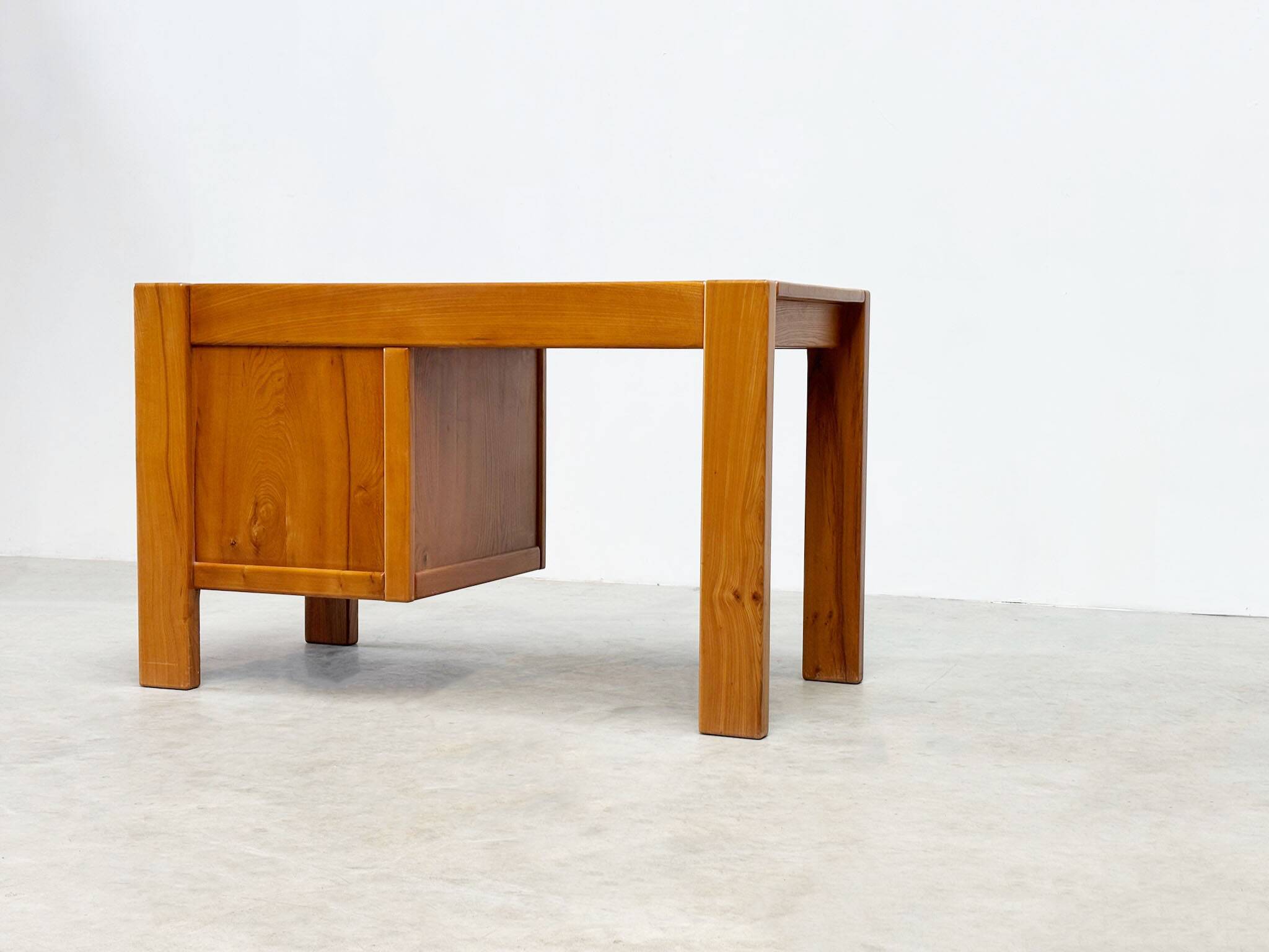 Solid elm desk by Roland Haeusler for Maison Regain