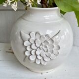 Small ceramic vase with floral relief