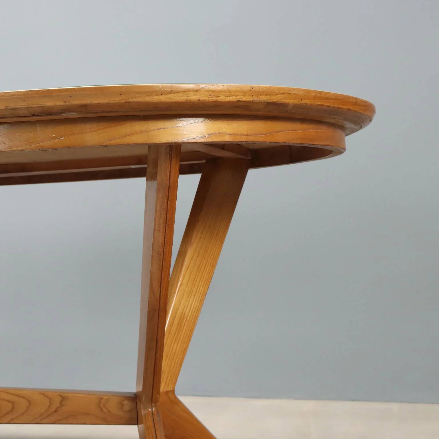 Table vintage des années 1960 avec plateau elliptique