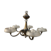 5-branched art deco chandelier