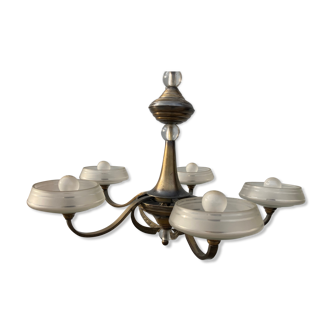 5-branched art deco chandelier