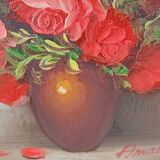 Tableau bouquet de roses rouges