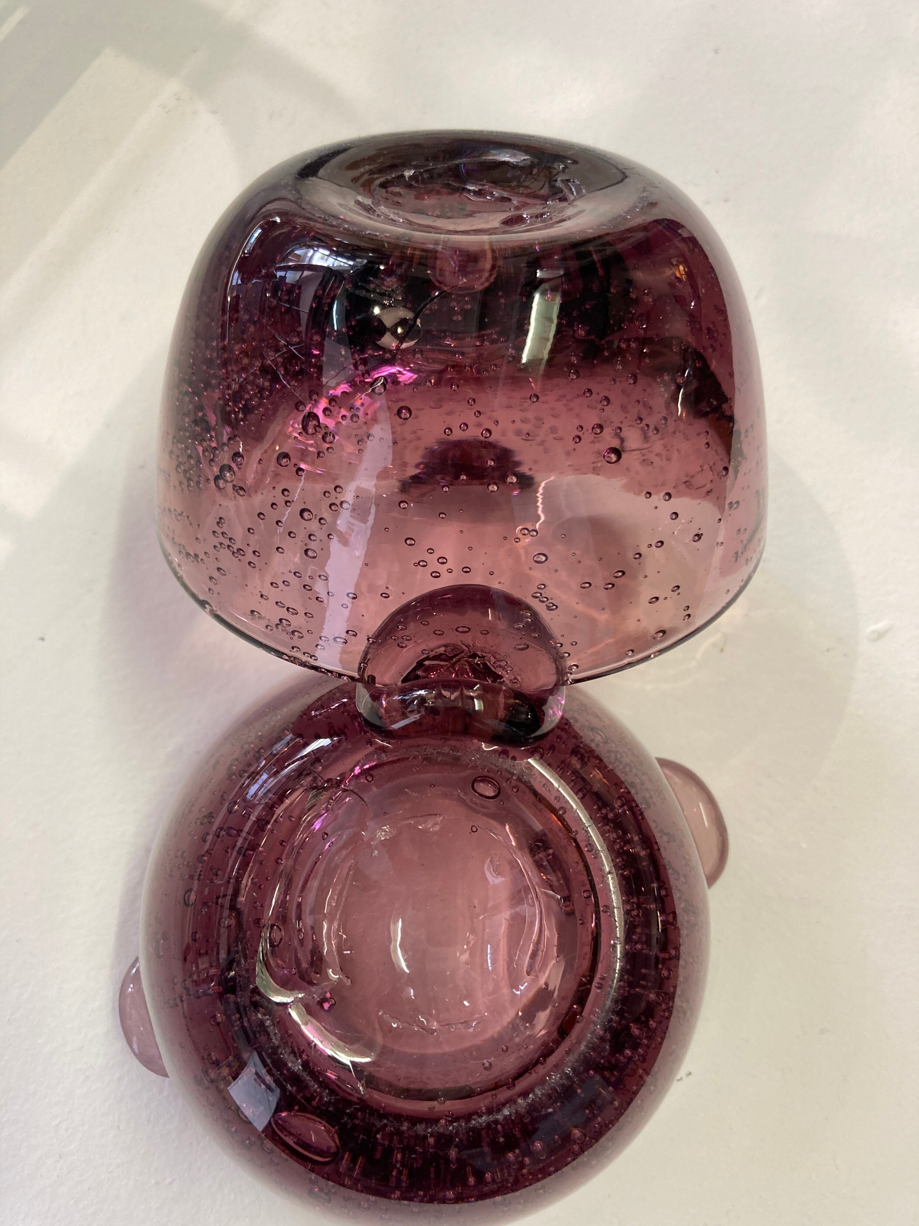 Pair of bubble glass ashtrays