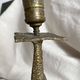 Antique dolphin candlestick from the 19th century, fish candlestick.