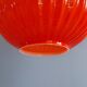Teak and orange opaline suspension, Scandinavian style, 1960.