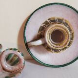 Duo of 50s ceramic hand candle holders