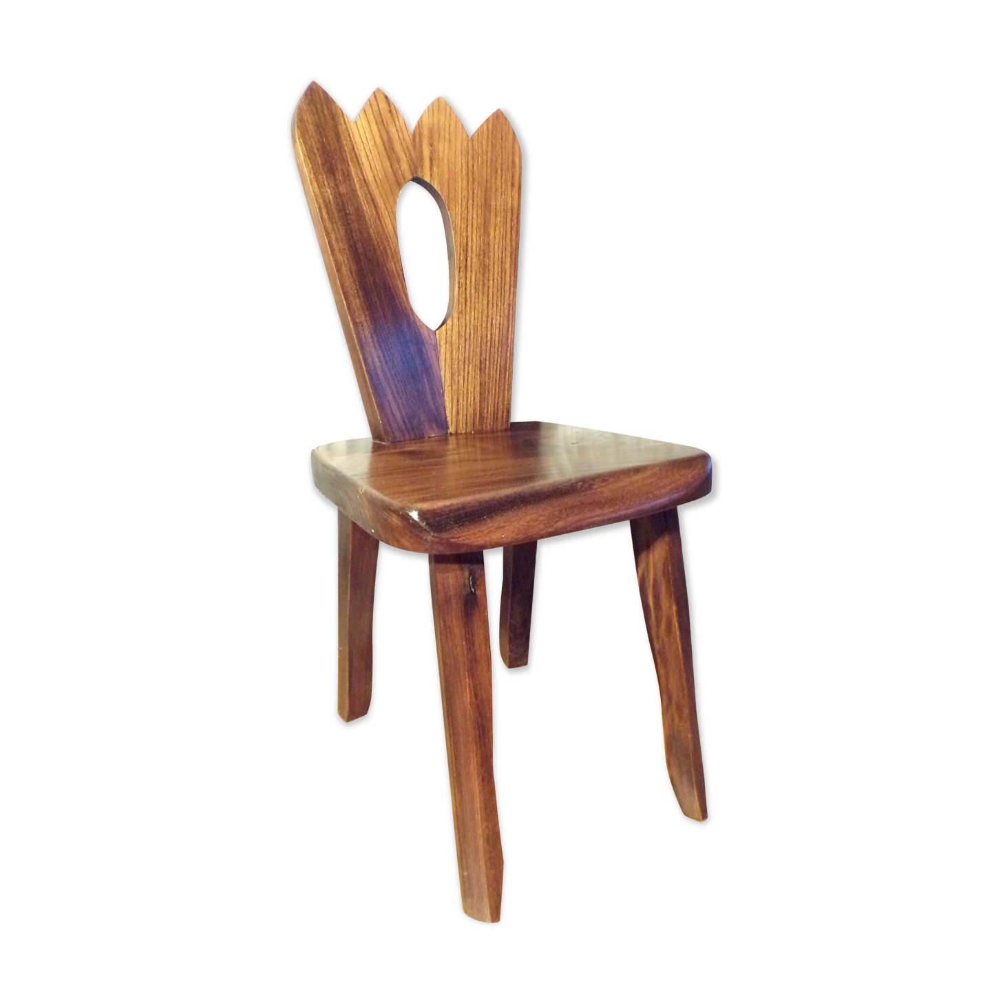 Brutalist chair in solid elm