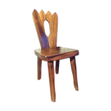 Brutalist chair in solid elm