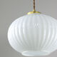 Suspension vintage en verre opalin & laiton