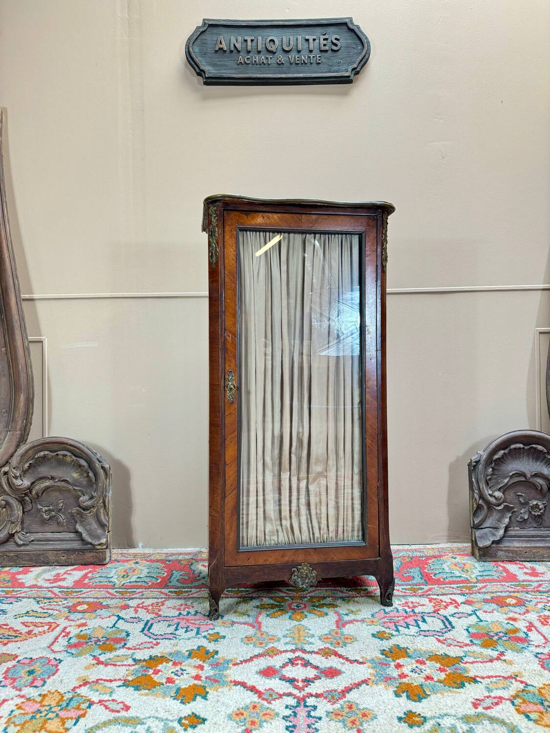18th Century Transition Period Marquetry Display Cabinet