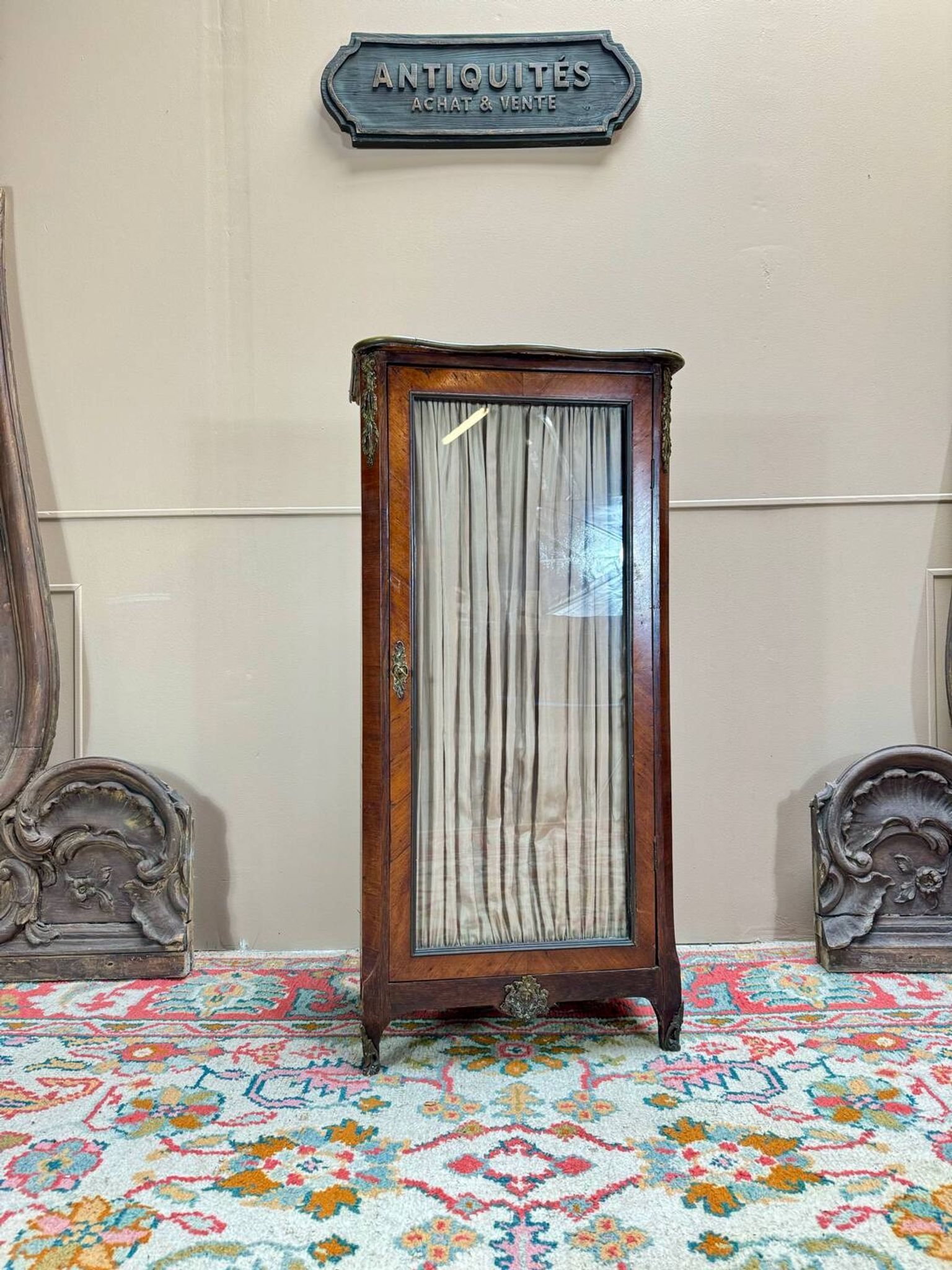 Vitrine En Marqueterie D’époque Transition XVIII Eme Siècle
