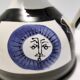 White, Black and Blue Hand-Painted Ceramic Jug / Vase