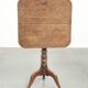 Antique English oak tilt top table from the 19th century in a unique shape