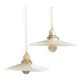 Pair of opaline bistro 1920 porcelain sockets