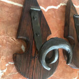Pair of brutalist hooks