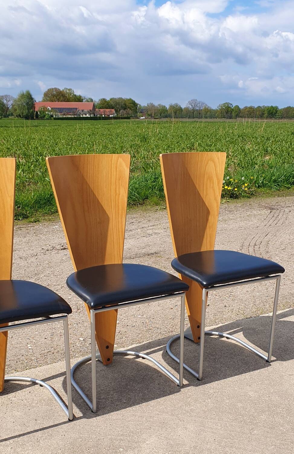 Set 4 Vintage postmodern Dutch design Memhis style Harvink Zino chair
