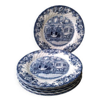 6 dessert plates in English porcelain by Johnson Bros