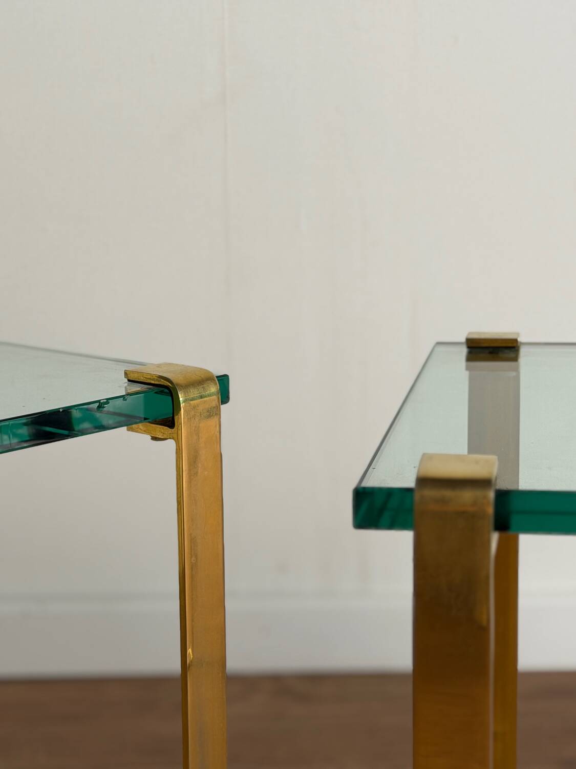 Pair of vintage gilt coffee tables by Friedrich Wilhelm Möller, 1970s