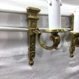 Set of 3 bronze wall lamps Louis XVI style