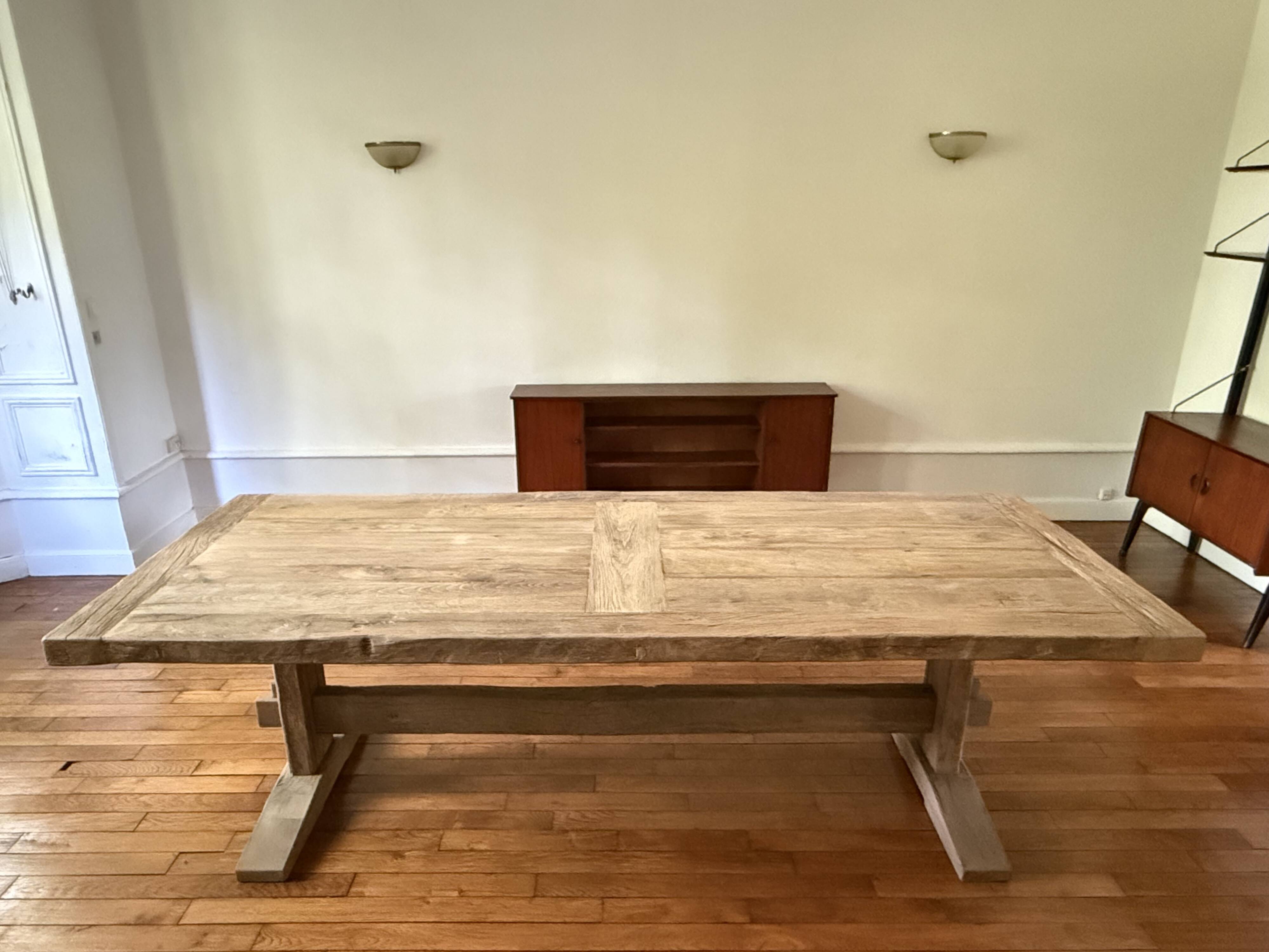 Farmhouse table in old solid oak - HED 200 x 100 cm