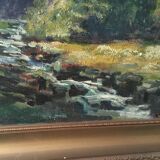 Painting oil mountain landscape