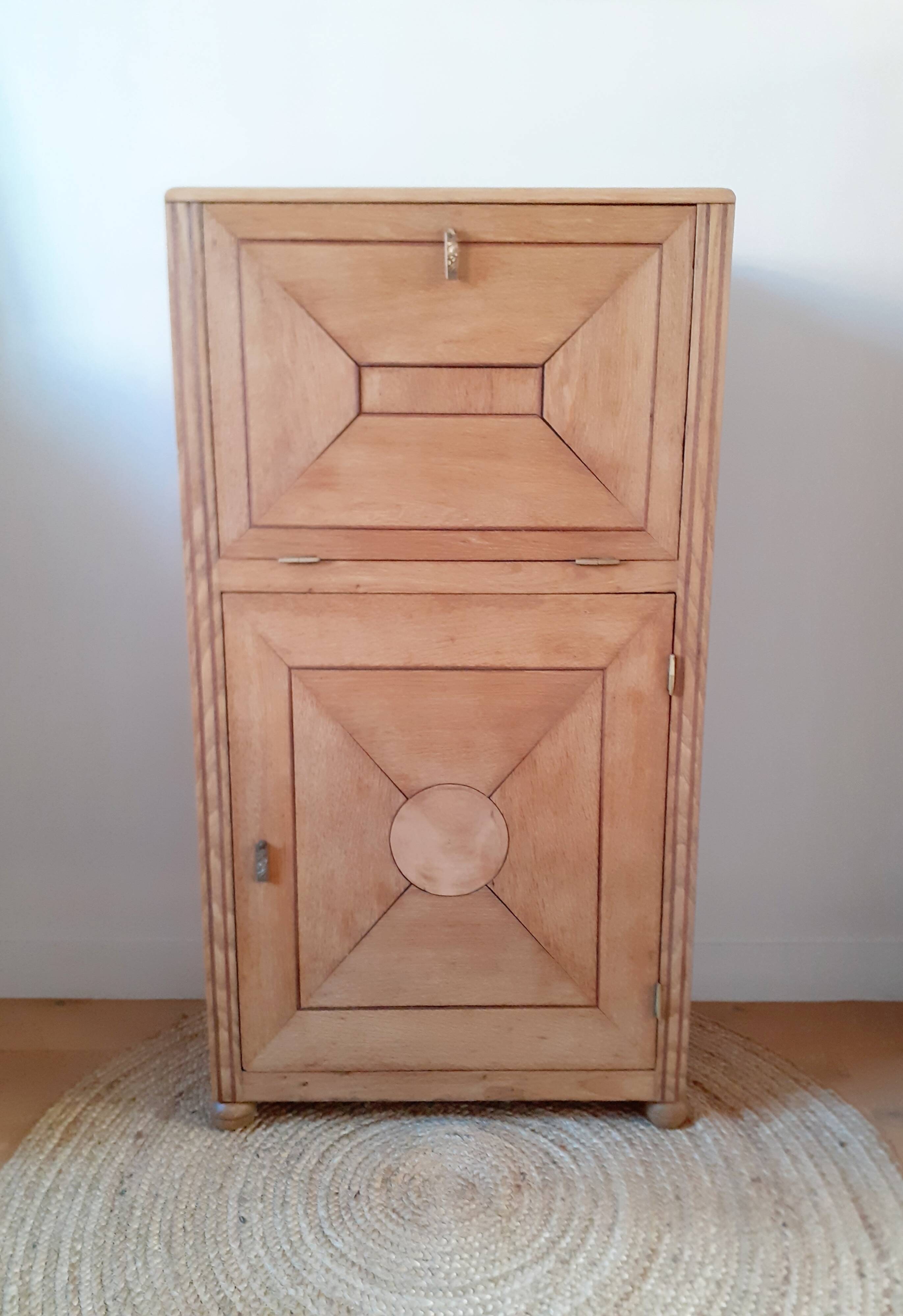 Small solid oak Art Deco sideboard