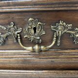 Louis XIV style chest of drawers in solid oak, 18th century