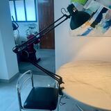 Large black architect lamp 1980 Unilux