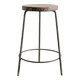 Tabouret de bar haut en bois et fer, style français du milieu du siècle, par Pierre Jeanneret, années 1950