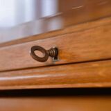 Modular furniture set by Pierre Cruege for Martin Dupuis in light oak, 1960