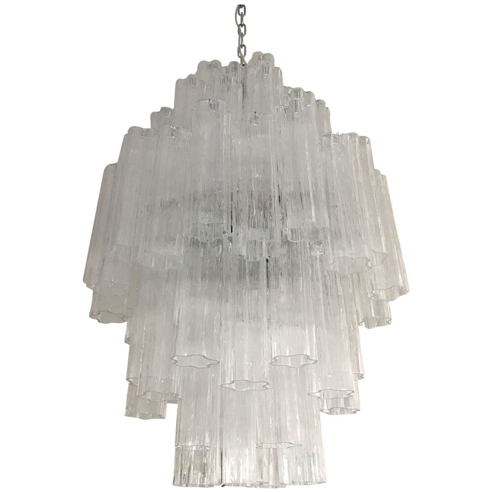 Clear “tronchi” murano glass chandelier-2l