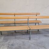 Paire de bancs d'école maternelle enfant fabrication 1950