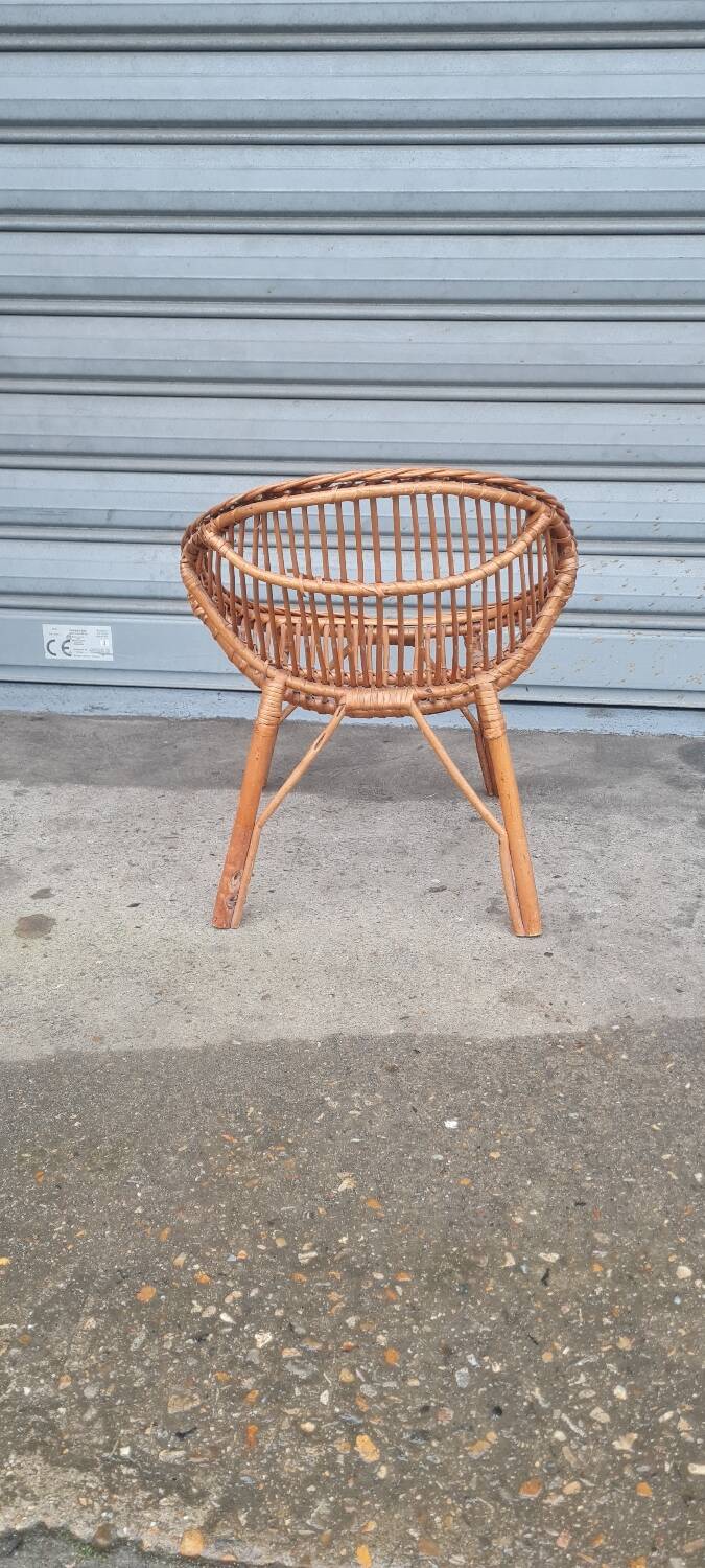 Fauteuil coquille en rotin