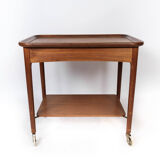 Side table on wheels in teak of Danish design from the 1960s