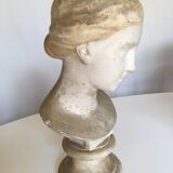Former girl bust end 19th in plaster cast on its base