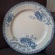 Service of 33 plates and compote dish Royat U&C Sarreguemines 1900 in blue ironstone.