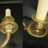 Pair of large Louis XVI style 19th century knot wall lights - bronze