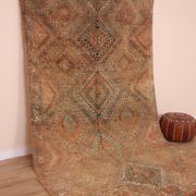 Peach Vintage Moroccan Rug 186 x 329 cm, Berber Wool Rug, Handmade Boho Rug
