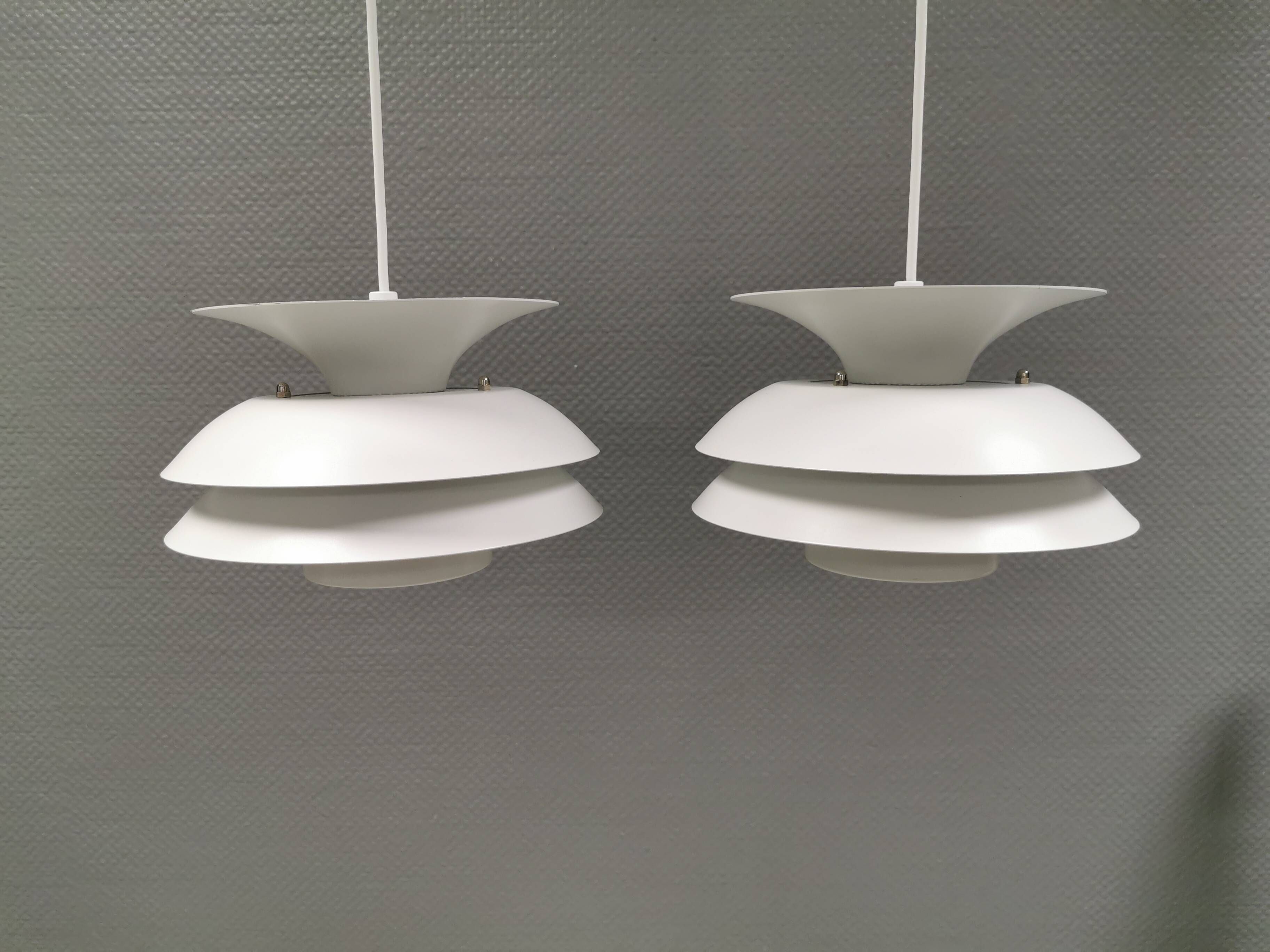 A set of hanging lamps, danish from the 1980s.