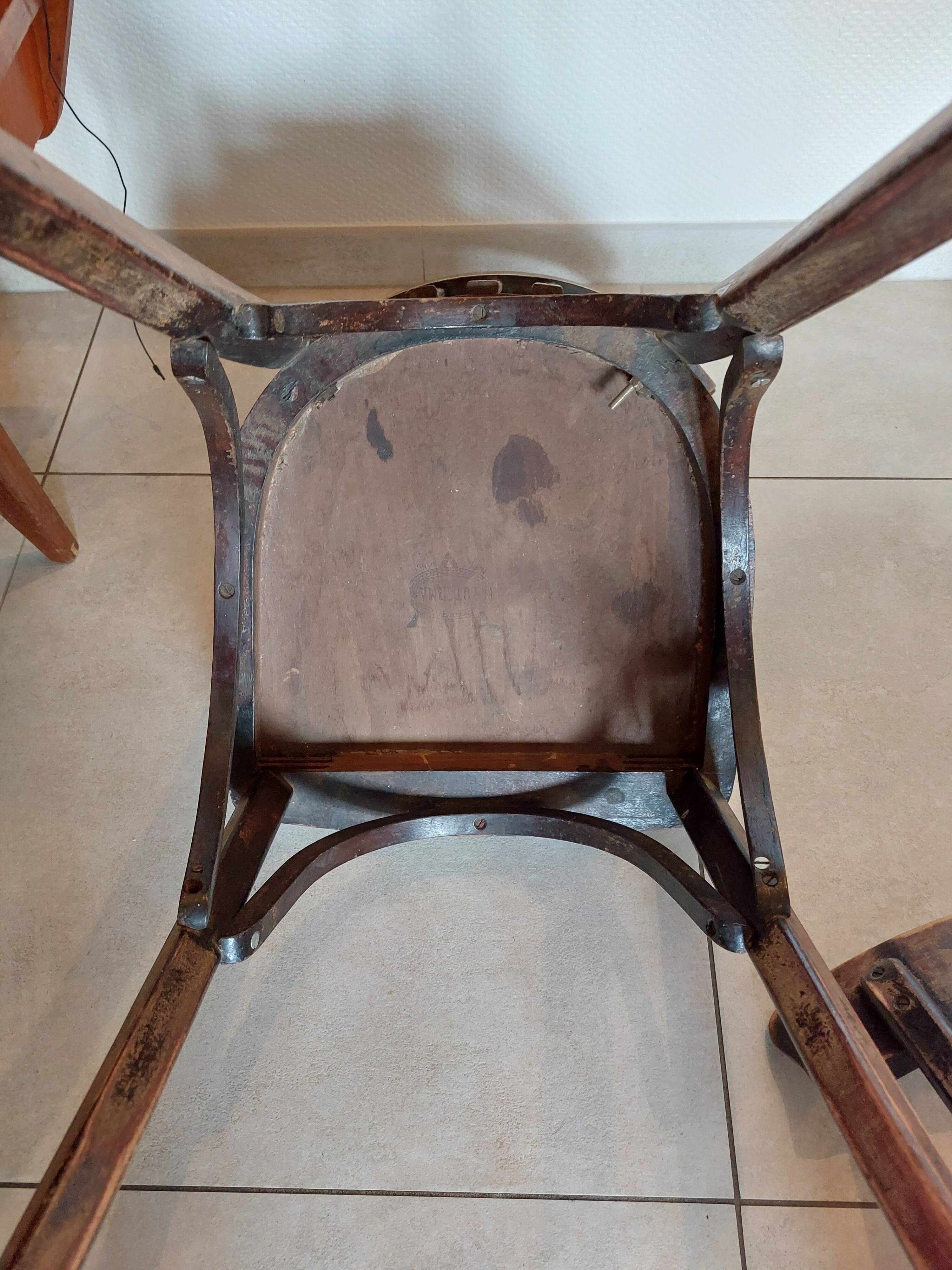 4 dark Luterma bistro chairs, sanded. Painting possible.