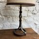 Pied de lampe de table en fer et cuir par Jean-Pierre Ryckaert - 1950